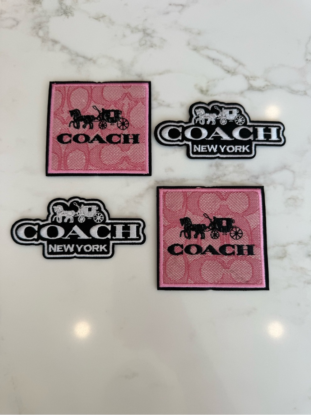 Beautiful Hand Crafted Kids Pink/Black Iron on Patches